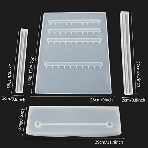 FineInno Resin Molds Earrings Organizer Jewelry Display Stand Silicone Molds Epoxy Molds Makeup Jewelry Display Tray Molds for DIY Casting Crafts FineInno