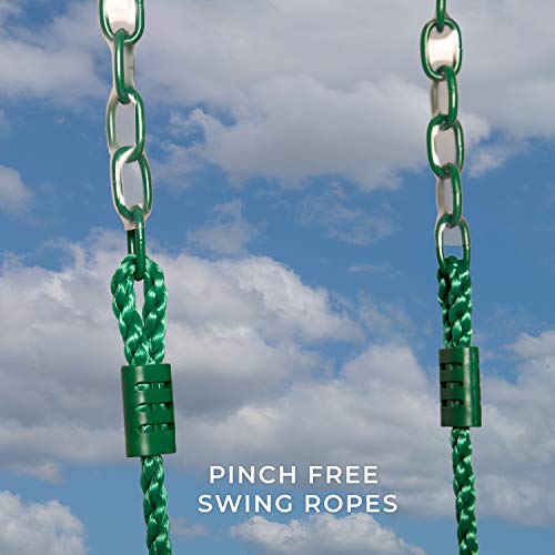 Backyard Discovery Durango All Cedar Classic Swing Set, 2 Pinch Free Belt Swings, Easy Assembly, Durable, Water Resistant, Steel Corner Supports, 2 Backyard Discovery