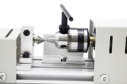 Professional mini Lathe Machine, Lathe Tools Woodworking Machine, Lathe Beads Polisher, CNC DIY Woodworking Wood Lathe Machine (Silver) Jinegelela