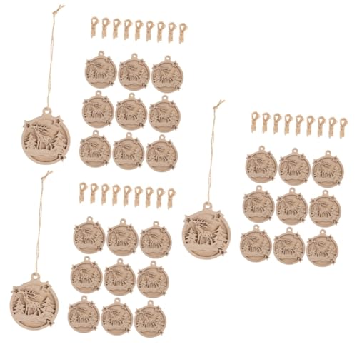 Abaodam Unfinished Wooden Cutouts 30 pcs Double Decorative Wood Chips Christmas Hanging Decorations Toy for Kids Toys for Kids Graffiti Wooden Slices Abaodam