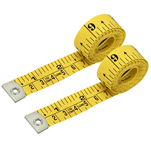 Unitedprime Flexible Tape Measure Pack of 2, Accurate Dual Scale Standard & Metric Measurements Tape,Soft Measuring Tape for Body, Weight Loss Sewing UNITEDPRIME