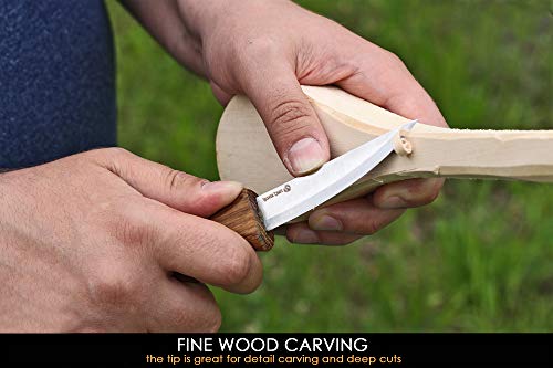BeaverCraft Sloyd Knife C4 3.14" Wood Carving Sloyd Knife for Whittling and Roughing for beginners and profi - Durable High carbon steel - Spoon BeaverCraft