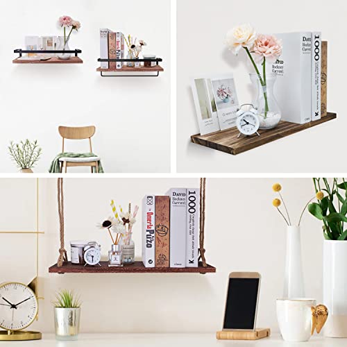 Multifunction Unfinished Wood, Wood for Crafts, Signs, Wall Decorations, Wall Arts, Storage Shelves, 16.5" x 5.9" x 0.59", Set of 3, Carbonized onlytak