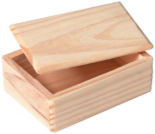 Darice 9149-16 Wood Box with Lid, 3-1/2-Inch, 3.5" x 2.5" x 1.4", Natural Darice