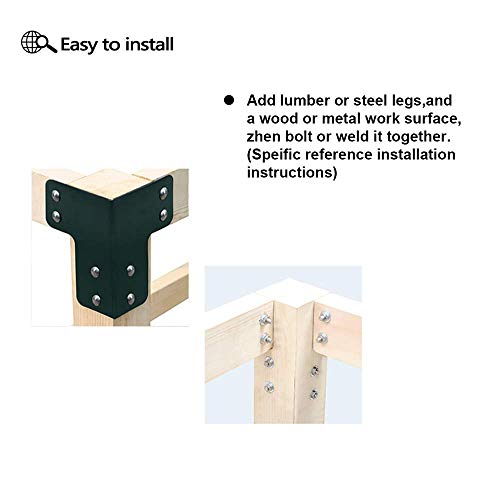 vikofan 8 Pcs Workbench Bracket Kit Sturdy Steel Angle Brackets Multi-Angle Joint Fastener Shelf Fit for Desk Edge & Box & Wood Beam with Screws vikofan