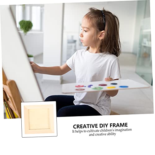 KALLORY 12 Pcs Clay Picture Frame 3d Wood Diy Photo Wallet Size Picture Frames Natural Clay Unfinished Picture Frames Bulk Picture Frames Farmhouse KALLORY