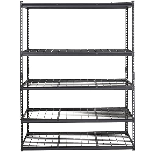 VEVOR Storage Shelving Unit, 5-Tier Adjustable, 2000 lbs Capacity, Heavy Duty Garage Shelves Metal Organizer Wire Rack, Black, 60" L x 24" W x 78" H VEVOR