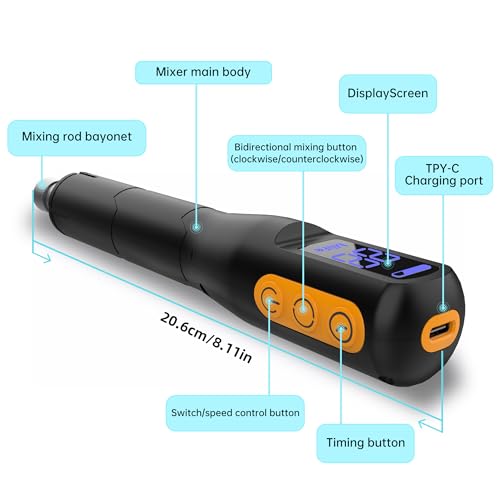 Mlife Upgraded Resin Mixer, Epoxy Resin Electric Stirrer, Paint Mixer & Timed Epoxy Resin Mixer for Epoxy Resin,Silicone Mixing, Resin Molds, DIY Mlife