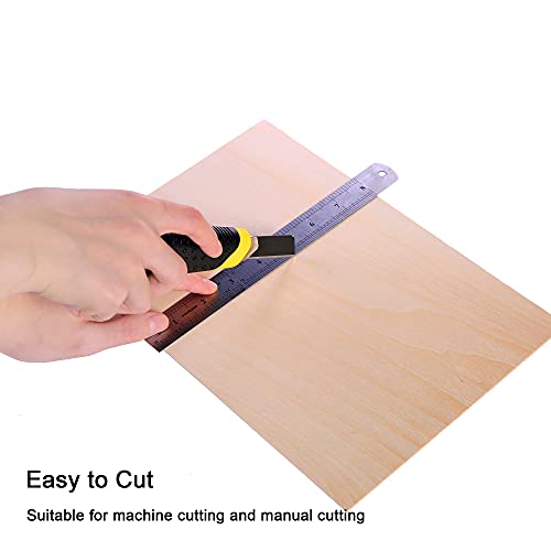 20 Pack Basswood Sheet, 1/16 X 8 X 12 Inch Unfinished Thin Plywood Wood Sheets for DIY Crafts DOMG