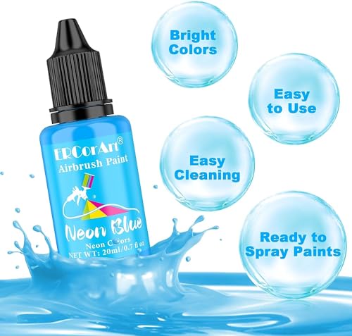 Airbrush Paint Set - 30 Colors Airbrush Paint with 2 Cleaning Brush, Ready to Spray Airbrush Kit, Water Based Acrylic Air Brush Paint for Metal, ERCorArt