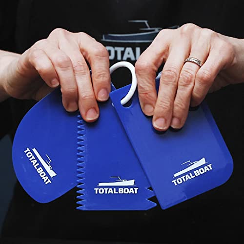 TotalBoat Flexible Resin Spreaders Set - Reusable Scrapers for Epoxy, Fillers, Putty, Caulk, Spackling Paste, Polyester Resin and Adhesives TotalBoat