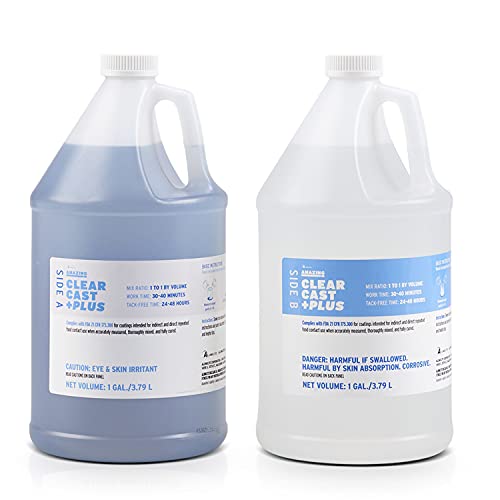 Alumilite Amazing Clear Cast Plus [1 gal A + 1 gal B(2 gallons) 2 Part Kit) UV Resistant Plastic Coating & Casting Epoxy Resin for Countertop, Cups, Alumilite