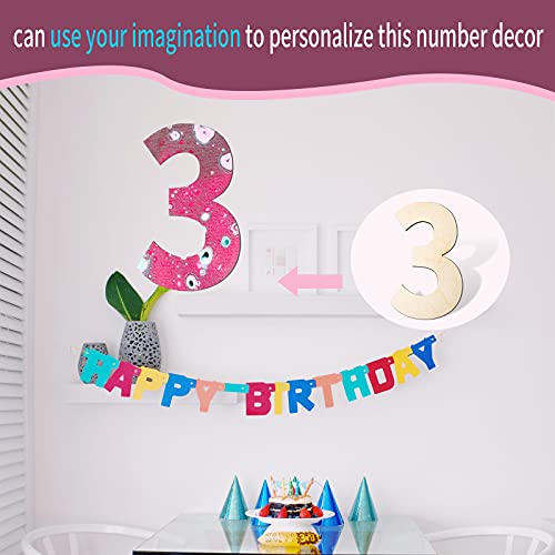 GDGDSY 14 Inch Blank Wood Number 8 Unfinished Wooden Number Sign Large Number 8 for Birthday Graduation DIY Craft Art Decoration Party Decoration. GDGDSY