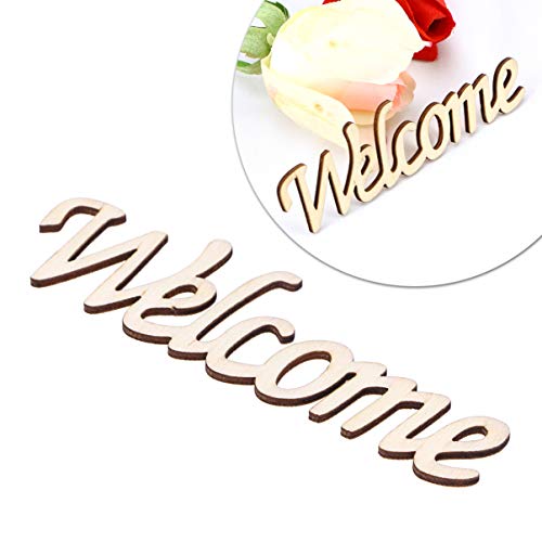 BESPORTBLE Word Welcome Cutout Unfinished Wood Welcome Sign Front Door Plaque Hanger Decor For Home Farmhouse BESPORTBLE
