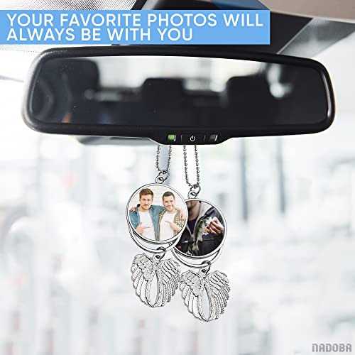Print Sublimation Blanks Bulk Keychain Making Kit - 12Pcs Car Wing Keychain Charms Angel Wing Ornaments Sublimation Keychain Blanks - Printing Silver NADOBA