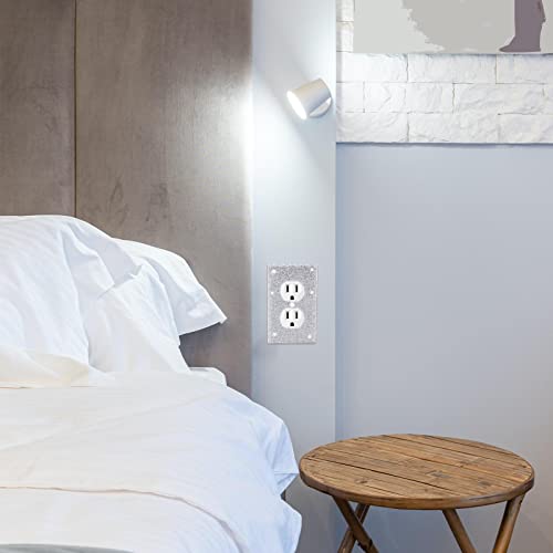 Outlet Covers.2 Pack Shiny Rhinestones Wall Plate Rhinestones Light Switch Cover Decorative Bling Switch Cover Crystal Outlet Covers Decorative Wall Mozeat Lens