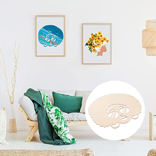 Abaodam Crafts Woman Cutout Unfinished Wood Shaped African Woman Women Face with Lashes Silhouette Head Wood Decoration Pendant Wood Door Hanger Abaodam