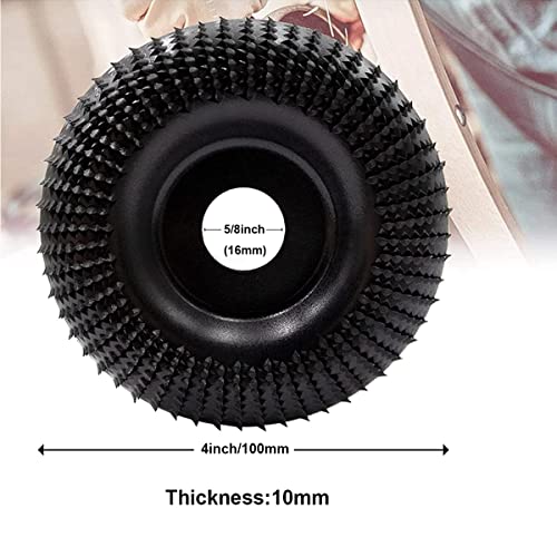 3pcs Wood Carving Disc 4 Inch Wood Shaping Wheel Titanium Steel Wood Grinding Shaping Disk Grinder Wheel Disc for Angle Grinders with 5/8” Arbor AZB AZB