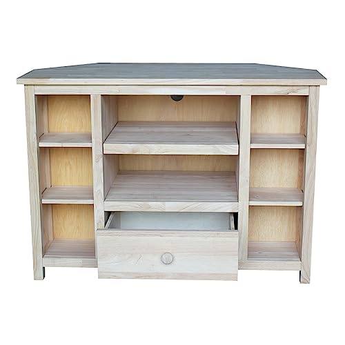 IC International Concepts Unfinished Corner Entertainment/TV Stand IC International Concepts