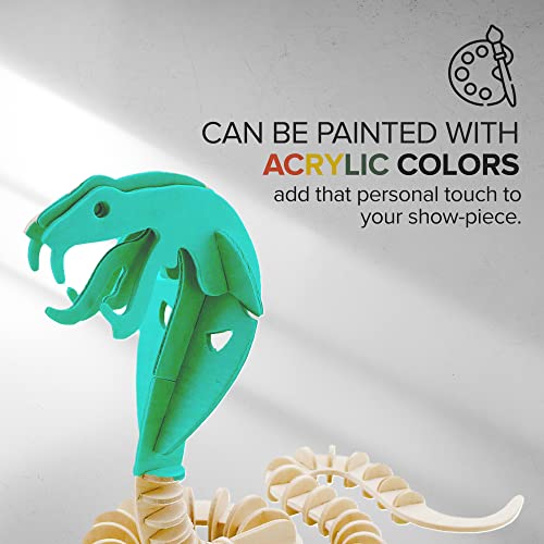 Hands Craft DIY 3D Wooden Puzzle – 6 Assorted Wild Animals Bundle Pack Set Brain Teaser Puzzles Educational STEM Toy Adults and Kids to Build Safe Hands Craft