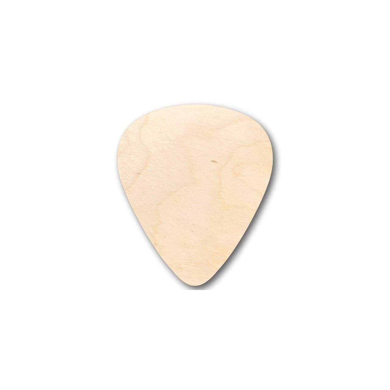 Unfinished Wood Guitar Pick Shape - Music - Craft - up to 24 DIY 10 / 1/4