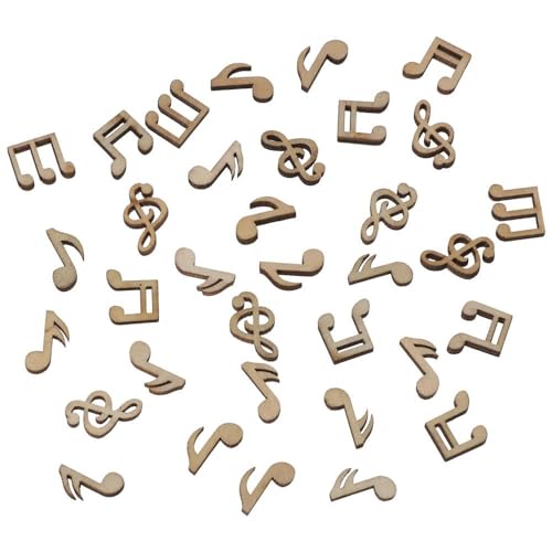 hobbyhub 300Pcs Music Notes Wooden Cutouts, Unfinished Label, DIY Unfinished Card Home Decoration hobbyhub