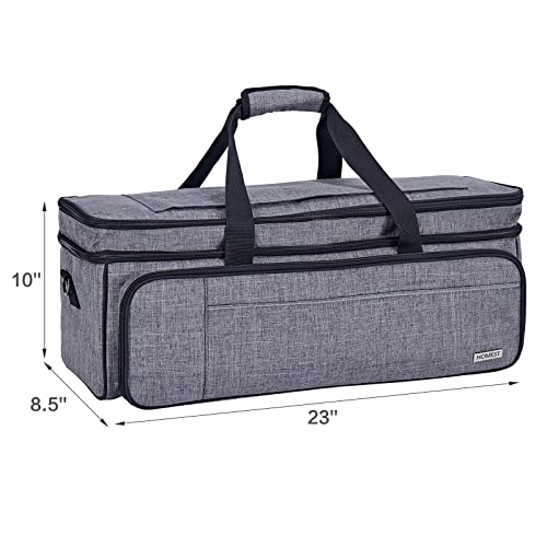 HOMEST Double Layer Carrying Case with Mat Pocket for Cricut Explore Air 2, Cricut Maker, Grey HOMEST