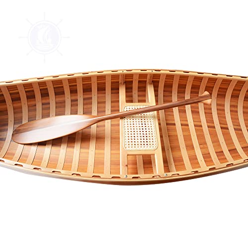 Old Modern Handicrafts Wooden Canoe with Ribs Curved Bow 10' Matte Finish for Display Old Modern Handicrafts