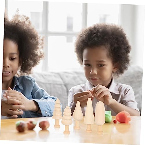 Operitacx 5pcs Toys for Kids Kid Toy Kids Toys Toy's for Kids Toy for Kids Wooden Mini Tree DIY Trees DIY Supplies Unfinished Wood Christmas Trees Operitacx