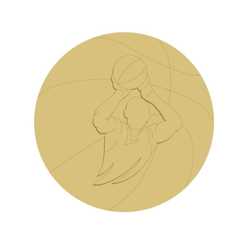 3D Basketball Unfinished Wood Cutout Basketball Player Sports Door Hanger MDF Shape Canvas Style 1 Art 2 Diverse Woodworking