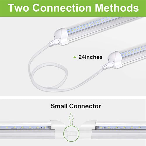 6 Pack 4FT LED Shop Light, 40W, 5200LM, 6500K Super Bright White, V Shape Integrated T8 LED Tube Light, 4 Foot Linkable Shop Lights With Built-in hykolity
