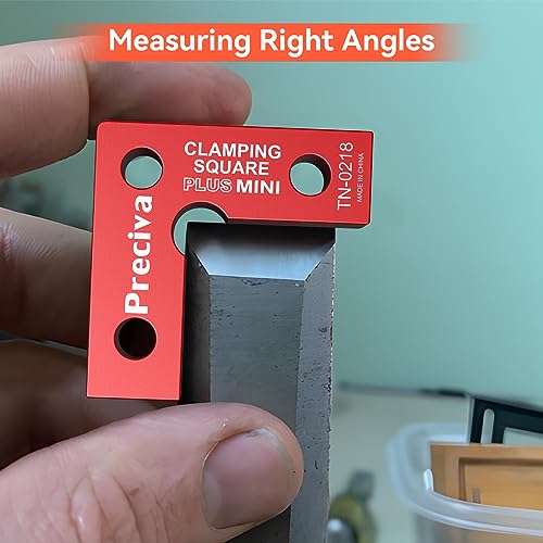 Preciva 90 Degree Mini Positioning Squares 2 Sets (2.32''x 2.32''), Aluminum Alloy Right Angle Clamps Fixing Clamp, Carpenter Corner Clamping Square Preciva