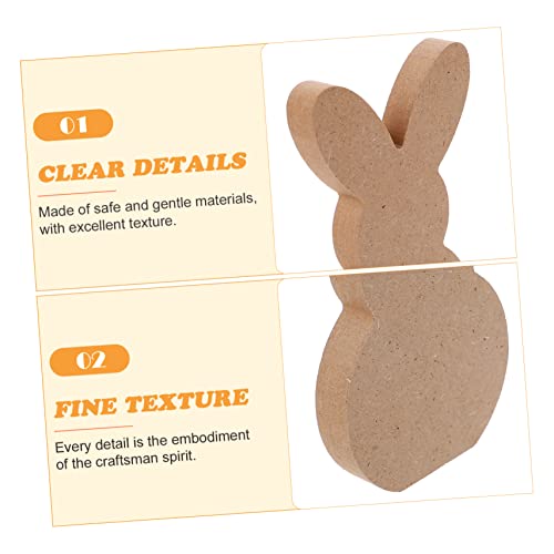 BESPORTBLE Easter Bunny Easter Wood Embellishments Easter Unfinished Wood Cutout Unfinished Wood Rabbit Cutouts Arts and Crafts for Kids Room BESPORTBLE