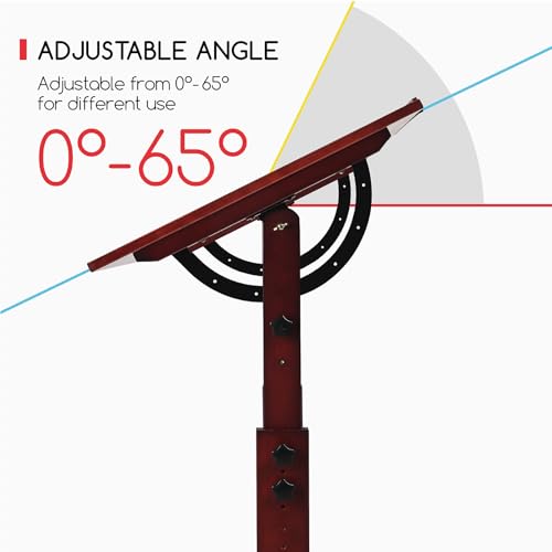 MEEDEN Vintage Wood Drafting Table & Stool Set, Artist Drafting Chair and Craft Table with Adjustable Height, Tiltable Tabletop for Artwork, Graphic MEEDEN