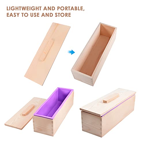 Healifty 2Pcs Soap Loaf Molds Wood Box Lid Covers Unfinished Rectangular Candle Mold Mould Lids Tops Cake Pans Cover for DIY Craft Homemade Cake Healifty