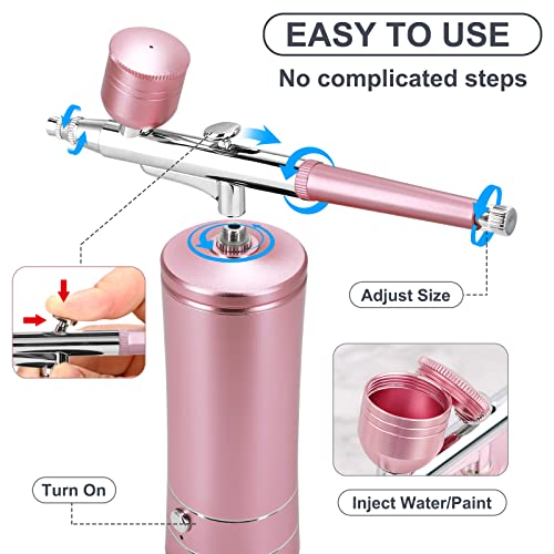 Airbrush Kit with Compressor, Auto Handheld Airbrush Gun with 0.3mm Tip, Rechargeable, Portable Air Brushes for Painting, Tattoo, Nail Art, Model Ykall