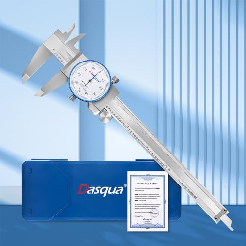 Dasqua 6 inch Dial Caliper Measuring Tool,High Precision,Accuracy ±0.001",Double Shock-Proof for Machinists,Laboratory Dasqua