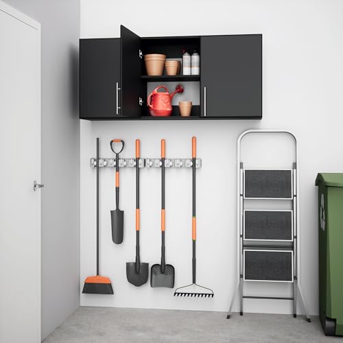 Prepac Elite 54" Wall Cabinet, Black Storage Cabinet, Bathroom Cabinet, Pantry Cabinet with 2 Adjustable Shelves 12" D x 54" W x 24" H, BEW-5424 Prepac