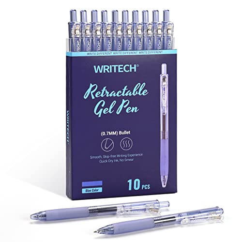 WRITECH Retractable Gel Ink Pens: Multi Colored 2 in 1 Colorful Click Pen Assorted Color 8ct Extra Fine Point Tip 0.5mm Journaling Smooth Writing Note