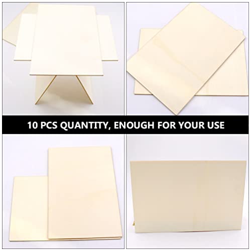 MAGICLULU 10pcs Unfinished Rectangular Wood Slice Natural Unfinished Wood Board Blank Wooden Rectangular Cutouts for DIY Arts Craft Project (20 * MAGICLULU