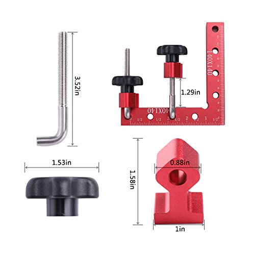 Evwoge Corner Squares for Picture Frame Box Cabinets Drawers 90 Degree Positioning Right Angle Squares and Clamps for Woodworking 4 Clamps and 2pcs Evwoge