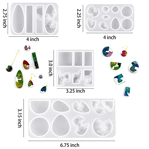 ZQYSING (4 Pack) Island Resin Pendant Molds, Pendant Silicone Molds Jewelry Resin Casting Molds for Earrings Necklace Keychains Uv Resin Ocean Style ZQYSING