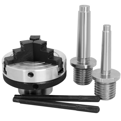 HAowosi 3 inch 3 jaw Wood Lathe Chuck With MT-1 and MT-2 Arbor Shank,Self-Centering Lathe Chucks for Woodturning with 1 x 8TPI Thread,for Woodworking HAowosi
