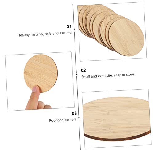 Operitacx 30 Pcs Round Bamboo Unfinished Round Chips Unfinished Wooden Cutouts Wood Slice Ornaments Unfinished Wooden Slices Blank Cds Kids Painting Operitacx