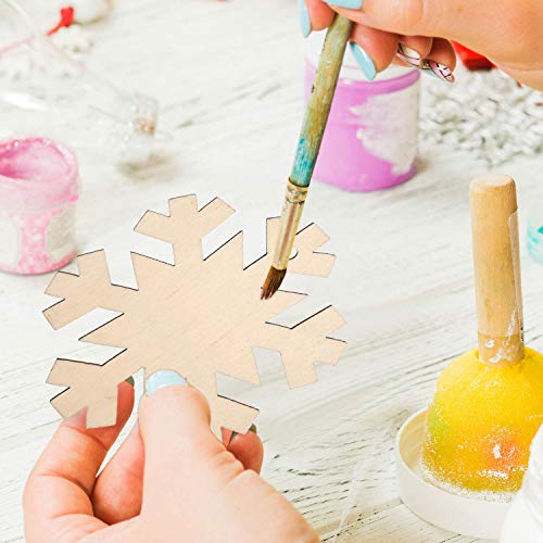 Tatuo 120 Pieces Unfinished Wooden Ornaments Christmas Wood Ornaments Hanging Embellishments Crafts for DIY, Christmas Hanging Decoration in 10 Tatuo