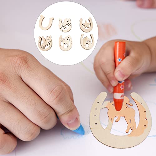 COHEALI 36pcs Unfinished Wood Horseshoe Cutouts Blank Horseshoes Wooden Slices Unicorn Chips for DIY Craft Wedding Birthday Party Decor Christmas COHEALI