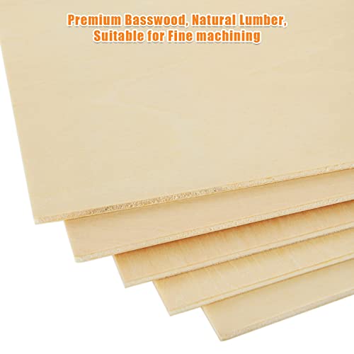 16PCS Basswood Sheets 1/8 x 12 x 12 Inch Plywood Board for Crafts, Unfinished Square Wooden Sheets Thin 3mm Basswood for Architectural Model Making APACALI