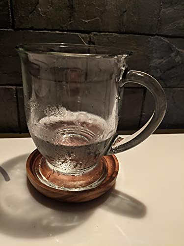 MAPRIAL Wooden Coasters for Drinks, 4 Pack 4 Inch Wood Drink Coasters Set 100% Natural Walnut Coasters for Housewarming Gifts for New Home, Office, MAPRIAL