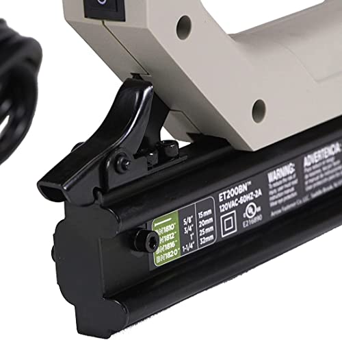 Arrow ET200BN Heavy Duty Electric Brad Nailer, Professional Nail Gun for Trim, Picture Frames, Crafts, Fencing, Uses Brad Nails in 5/8-Inch, Arrow Fastener