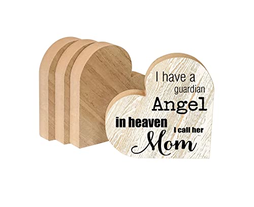 4 Pack 6 Inch Thick Wood Heart Wooden Heart Block Unfinished MDF Wood Heart Signs Tabletop Heart for Crafts Mother's Day Memorial Sign (6x6x1 in) Cregugua